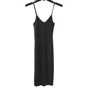 Velvet Torch Large fits like S Spaghetti Strap Lined Black & White Striped Dress